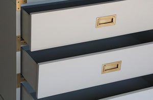 Small Carlyle Campaign Dresser - Grey | AVE HOME