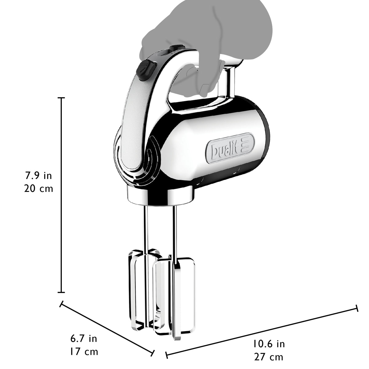 Professional Hand Mixer in Polished Chrome