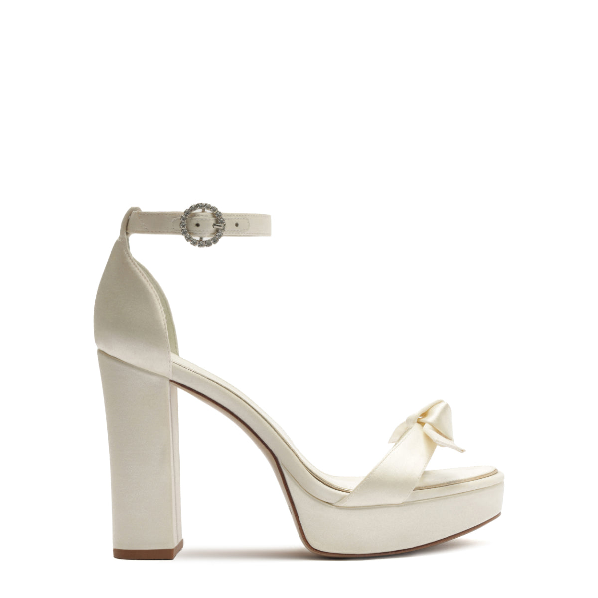 Clarita Platform Bridal 120 in Satin Bianco