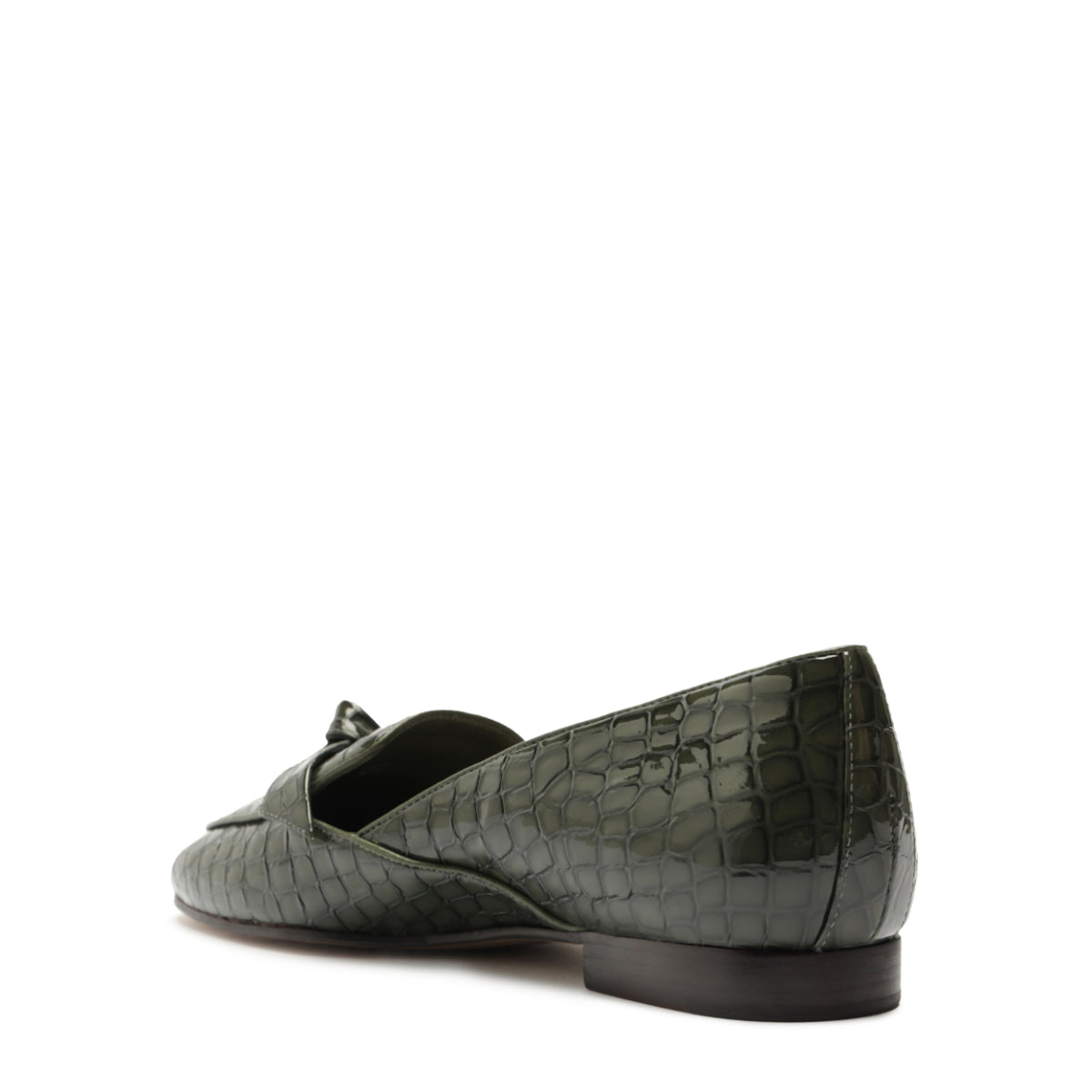 Clarita Belgian Crocco Loafer in Sage Leaf