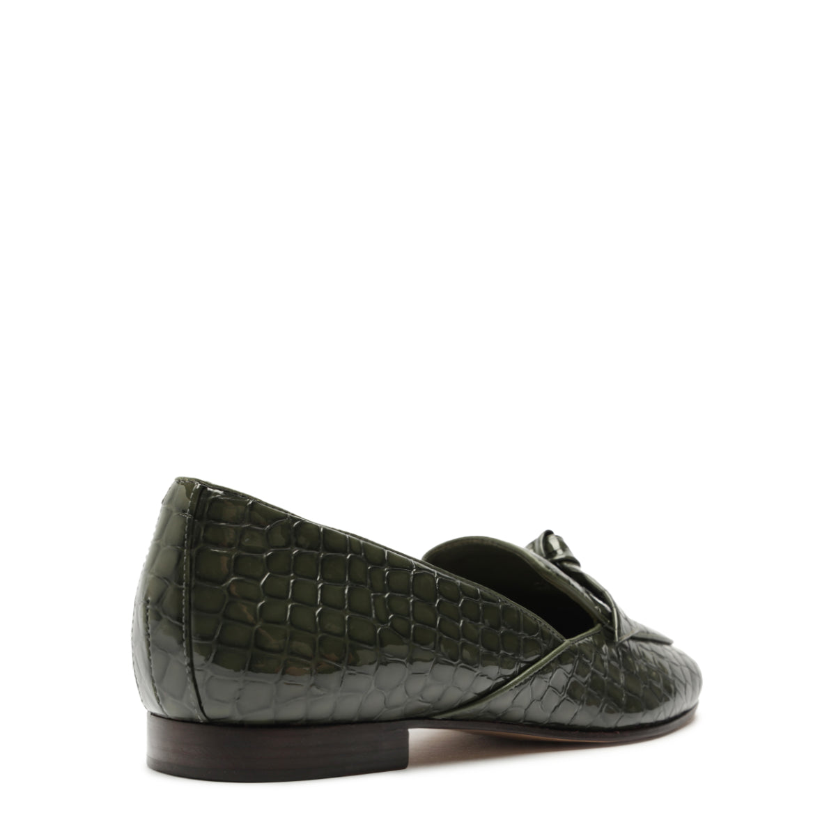 Clarita Belgian Crocco Loafer in Sage Leaf