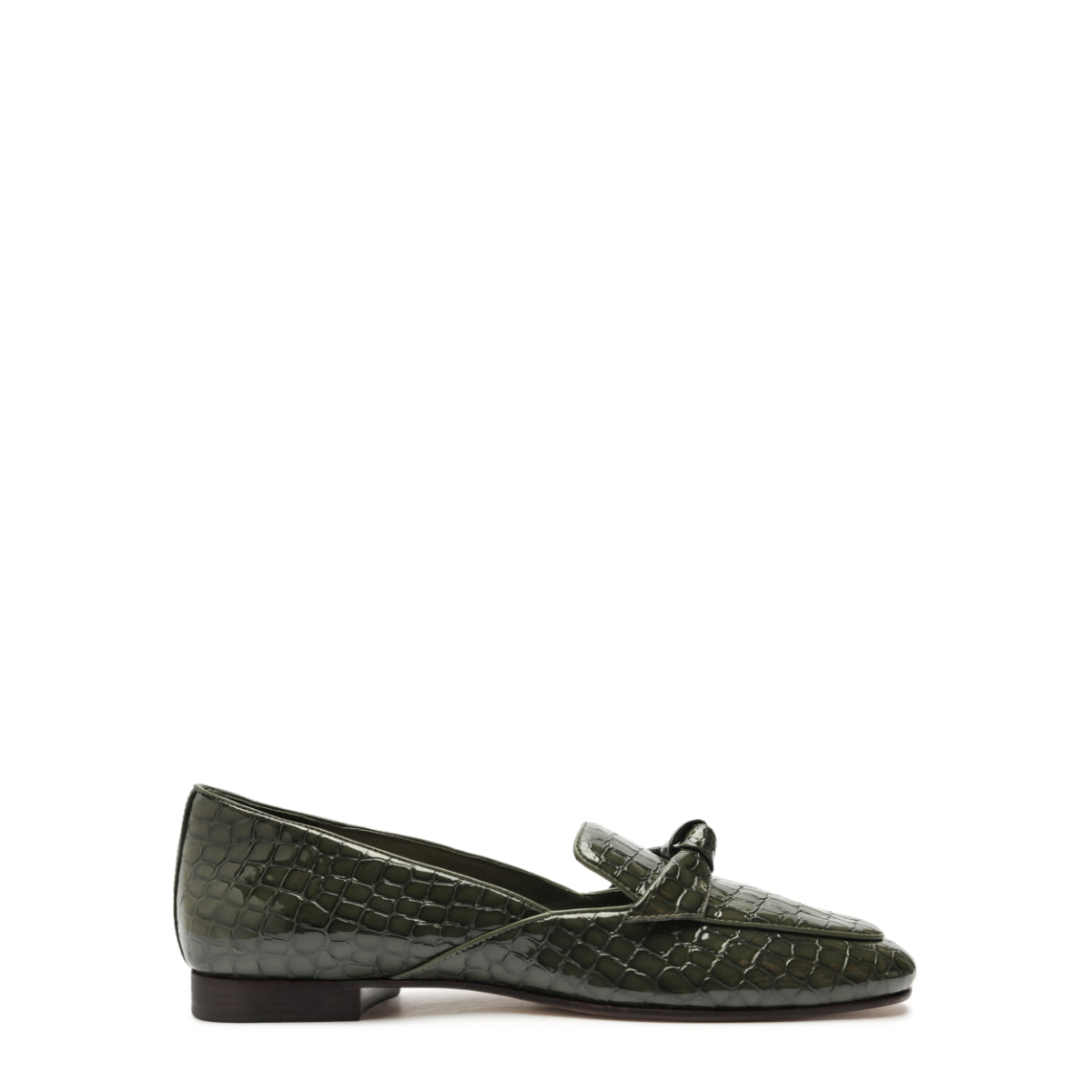 Clarita Belgian Crocco Loafer in Sage Leaf