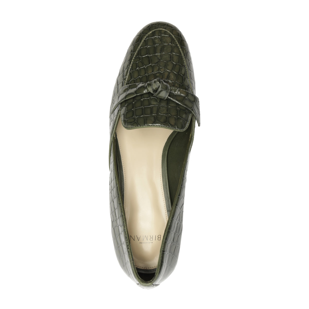 Clarita Belgian Crocco Loafer in Sage Leaf