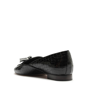 Clarita Belgian Crocco Loafer in Black