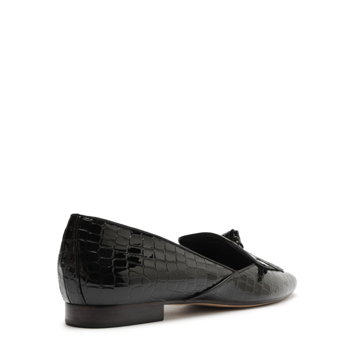 Clarita Belgian Crocco Loafer in Black