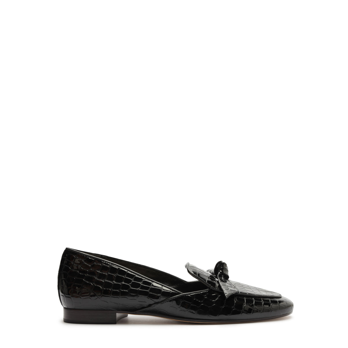 Clarita Belgian Crocco Loafer in Black