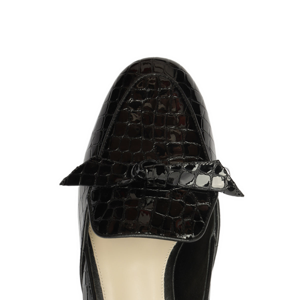 Clarita Belgian Crocco Loafer in Black