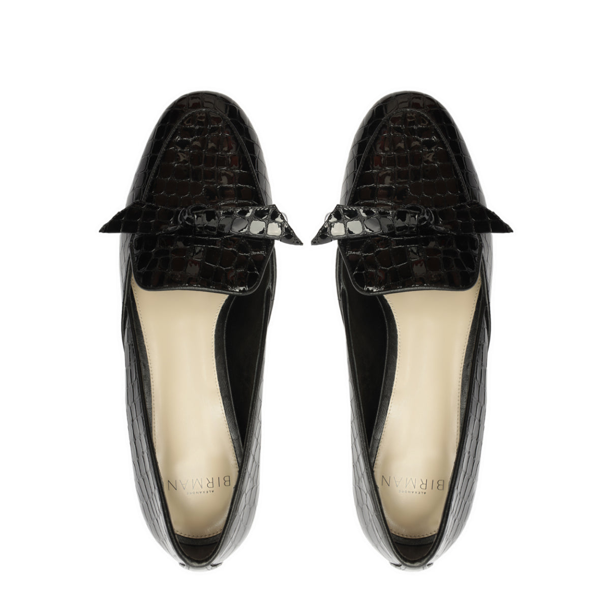 Clarita Belgian Crocco Loafer in Black