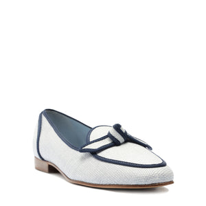 Grossgrain Raffia Loafer in Serene Blue/Oceana