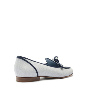 Grossgrain Raffia Loafer in Serene Blue/Oceana