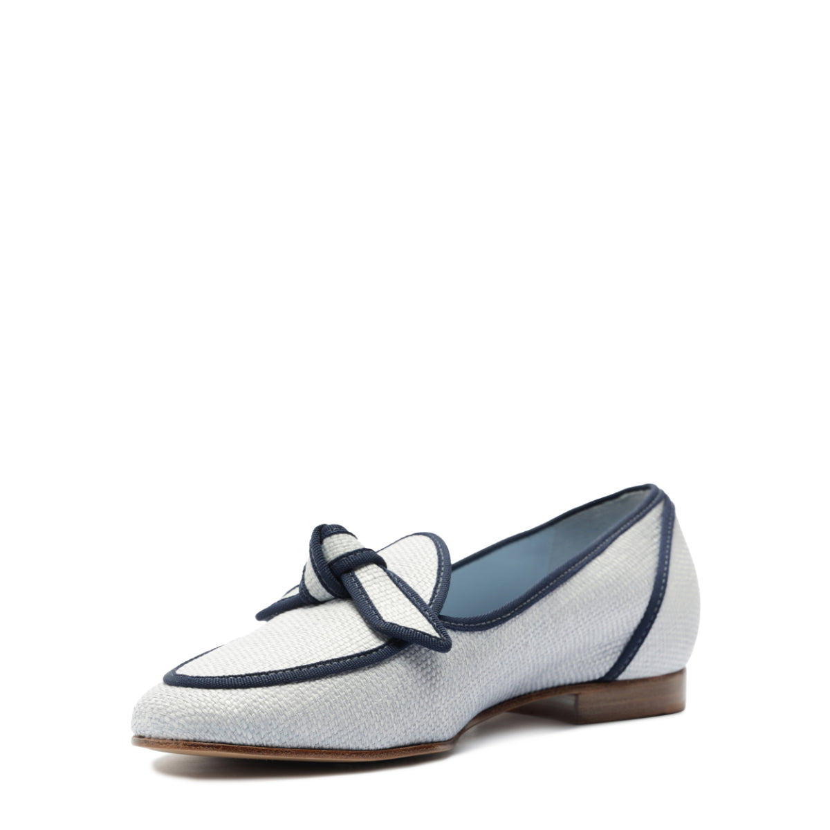 Grossgrain Raffia Loafer in Serene Blue/Oceana