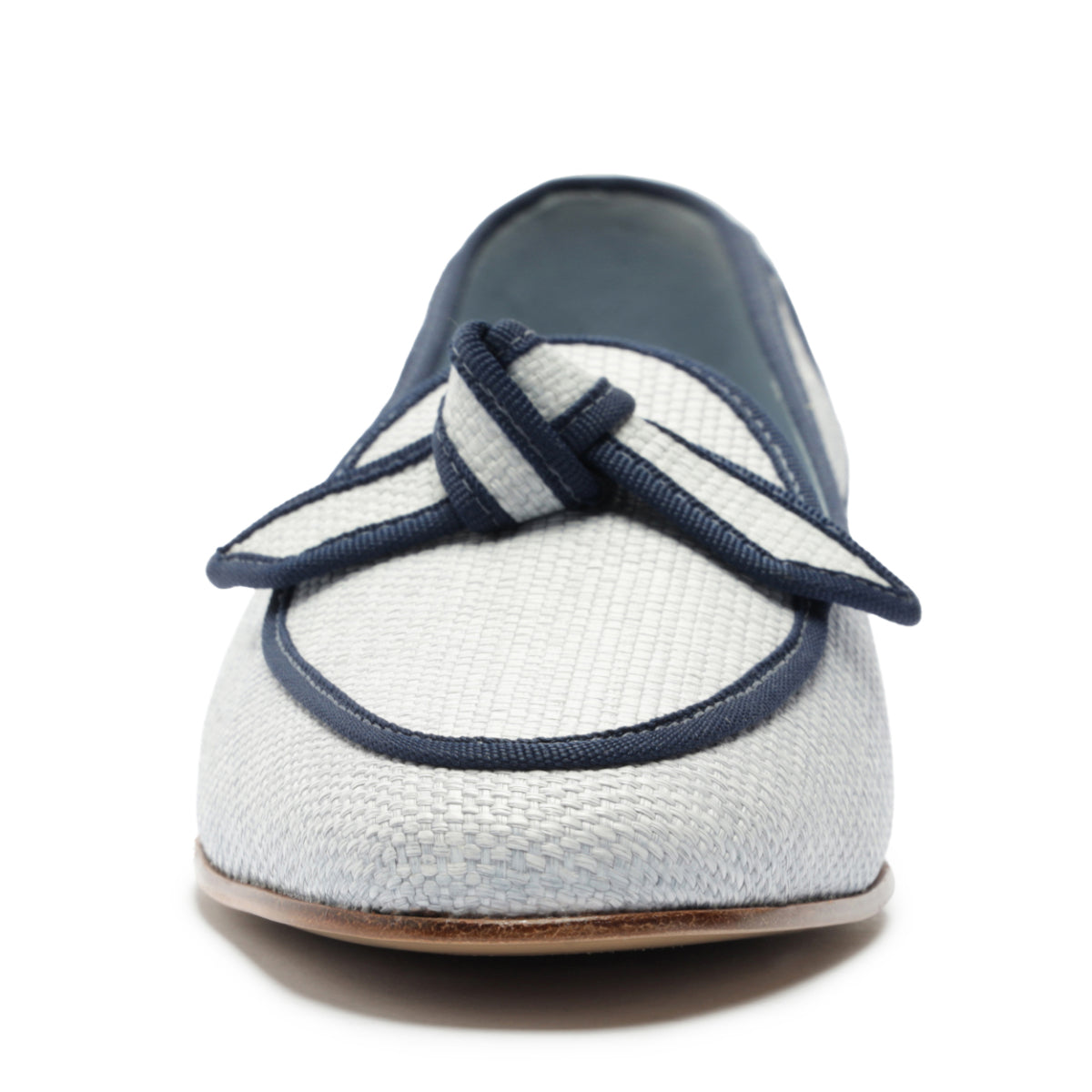 Grossgrain Raffia Loafer in Serene Blue/Oceana