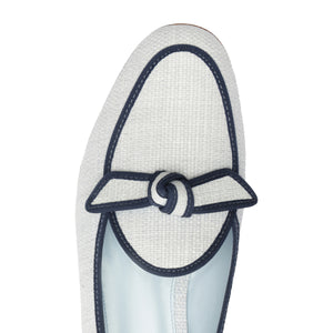 Grossgrain Raffia Loafer in Serene Blue/Oceana