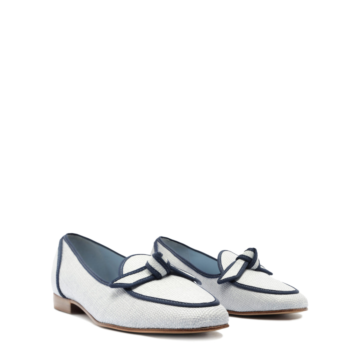 Grossgrain Raffia Loafer in Serene Blue/Oceana