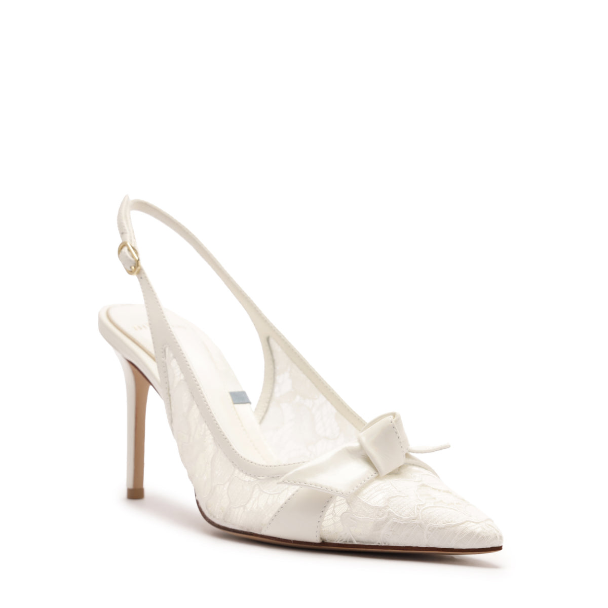 Clarita Classic Slingback 85 in Pizzo Off White/Ivory