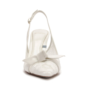 Clarita Classic Slingback 85 in Pizzo Off White/Ivory