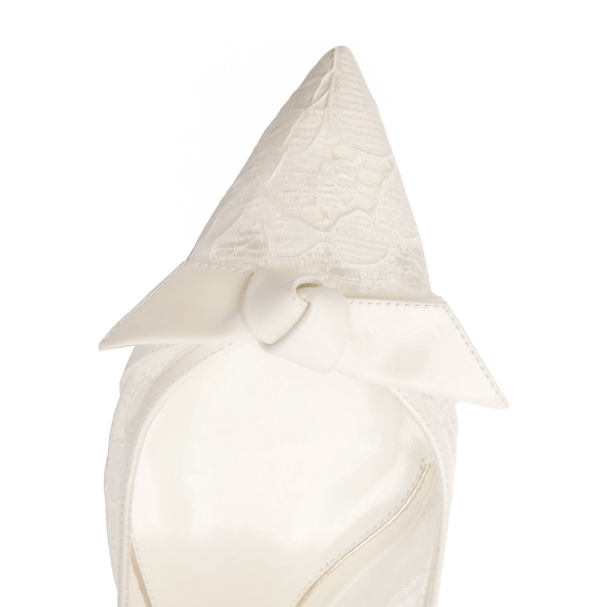 Clarita Classic Slingback 85 in Pizzo Off White/Ivory