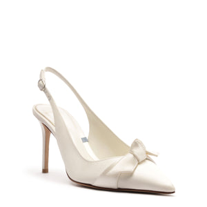 Clarita Classic Slingback 85 in Seta Bianco