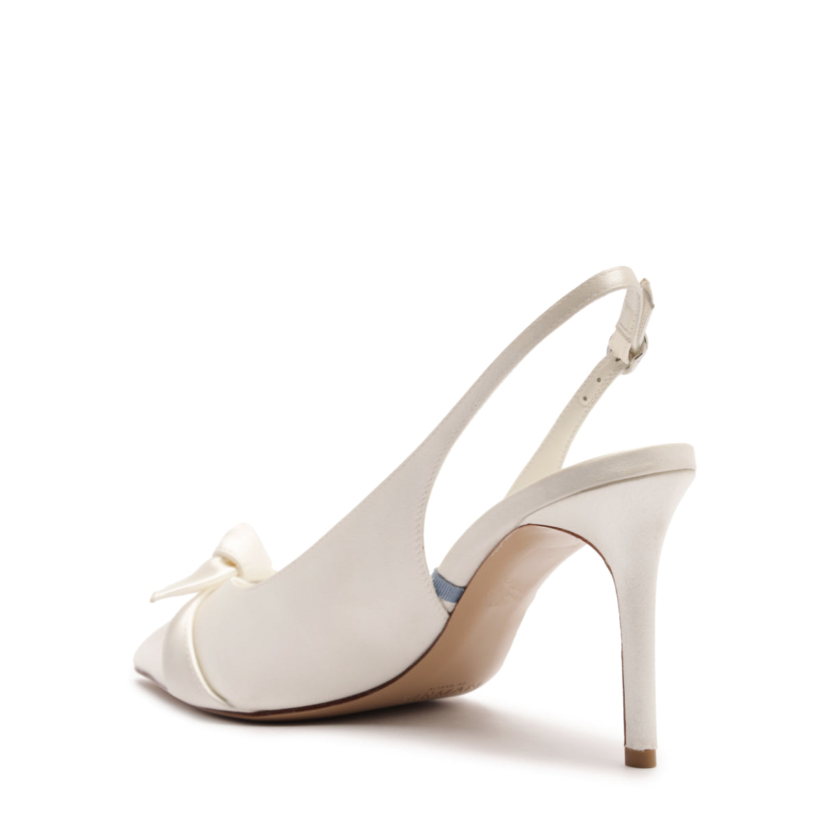 Clarita Classic Slingback 85 in Seta Bianco