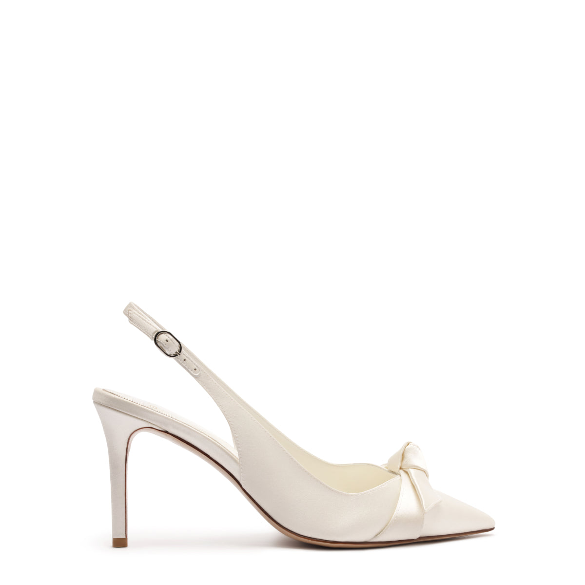 Clarita Classic Slingback 85 in Seta Bianco