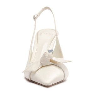 Clarita Classic Slingback 85 in Seta Bianco
