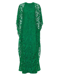 Eloise Lace Maxi Dress in Emerald Paisley