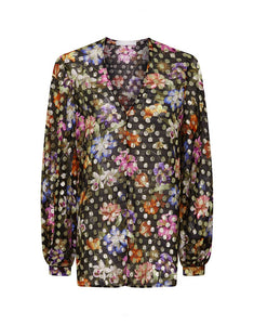 Stellan Lamé Top in Painterly Flower