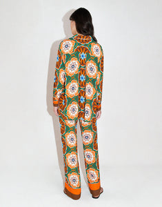 Havana Crepe Trouser in Flower Pop Orange