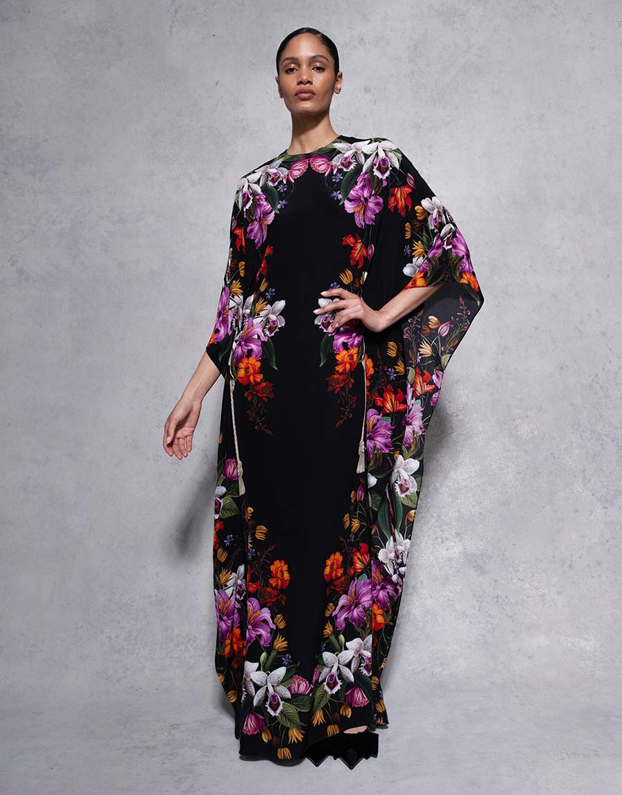 Eloise Crepe Maxi Dress in Painterly Flower