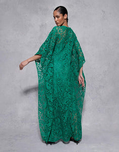 Eloise Lace Maxi Dress in Emerald Paisley