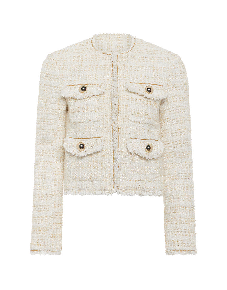 Venetia Tweed Jacket in Cream