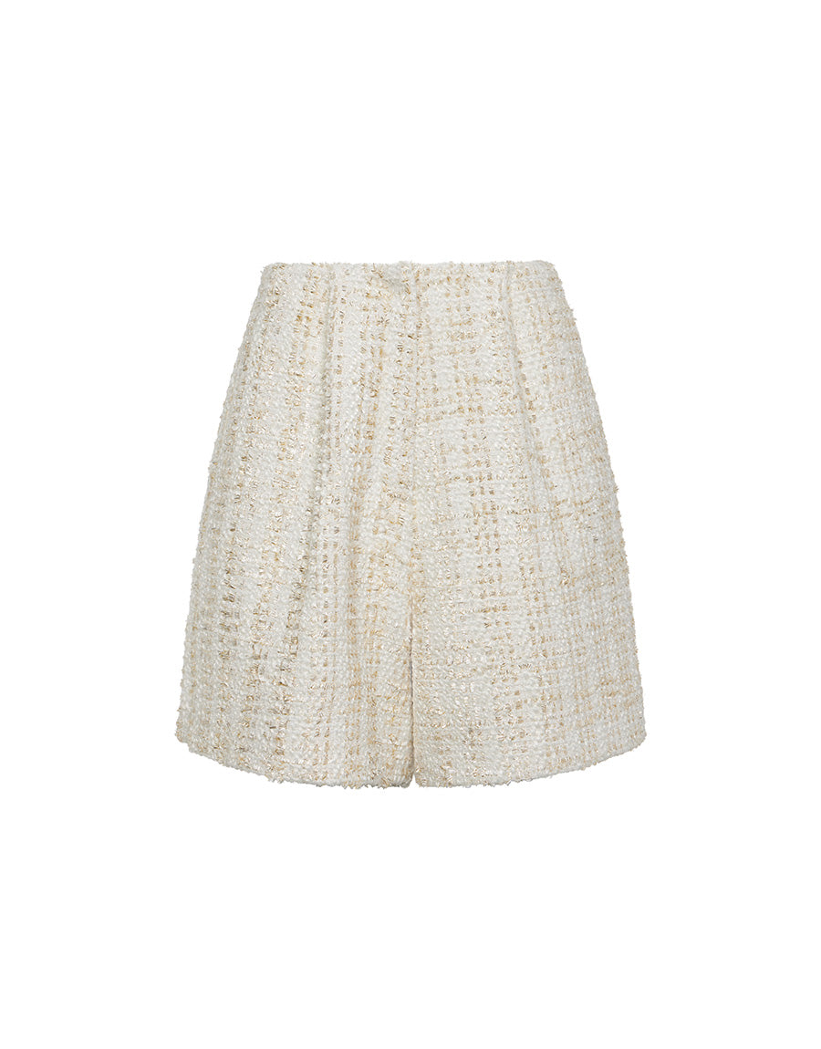 Gwen Tweed Short in Cream