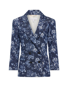 Quinn Denim Twill Jacket in Floral Navy