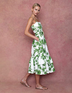 Dani Pique Midi Dress in Antigua Green