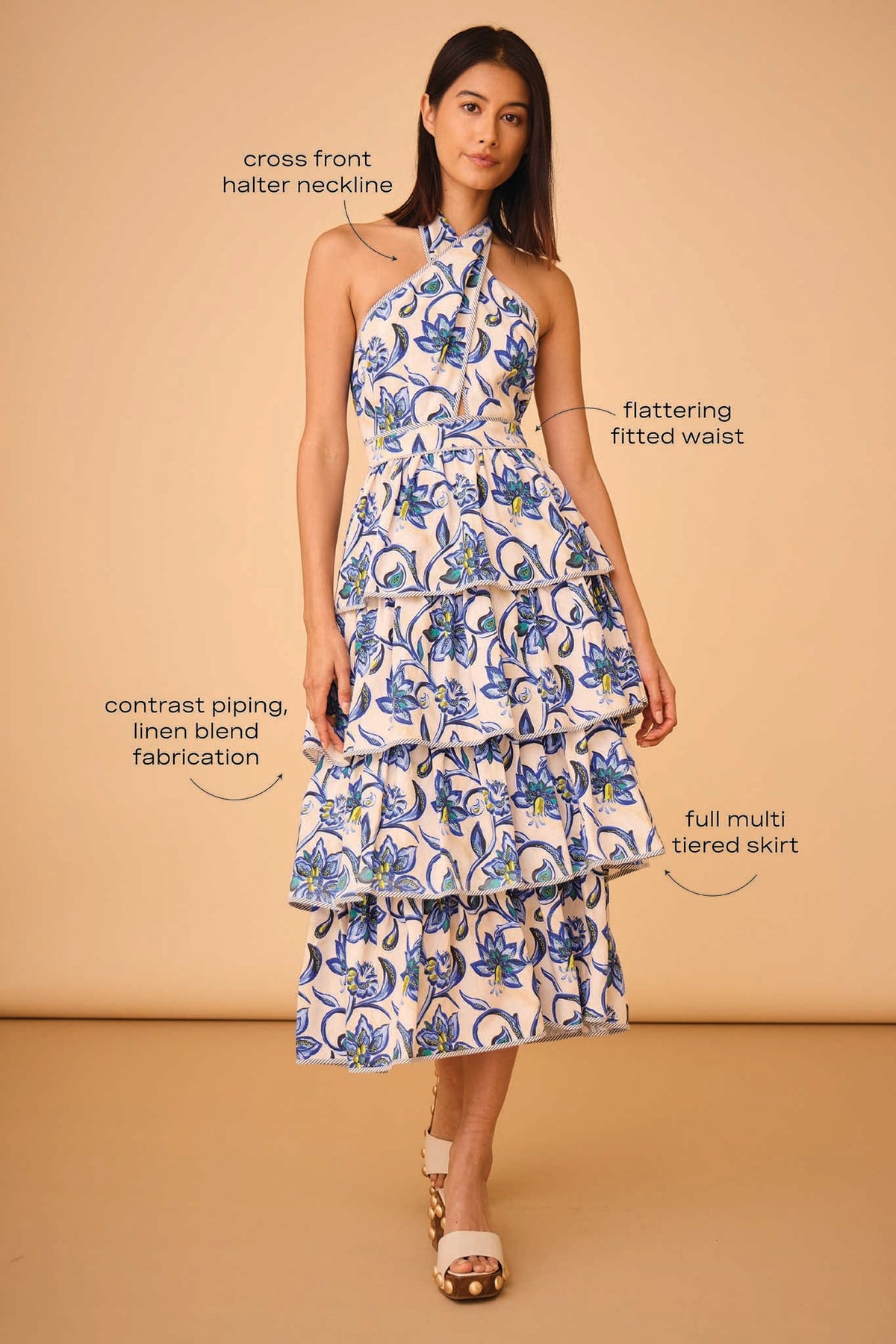 Berkley Dress in Porcelain Floral