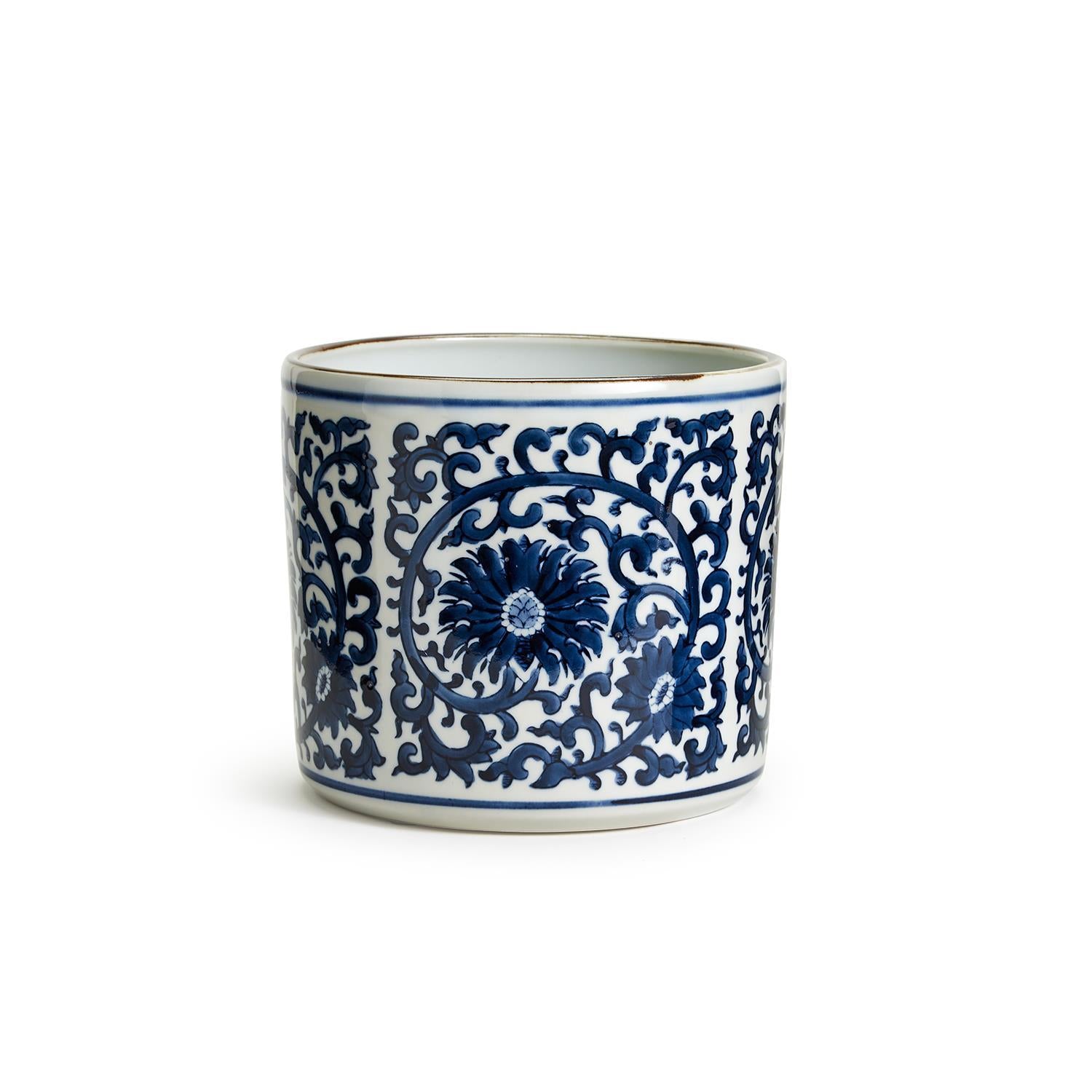 Blue & White Lotus Flower Vase/Planter