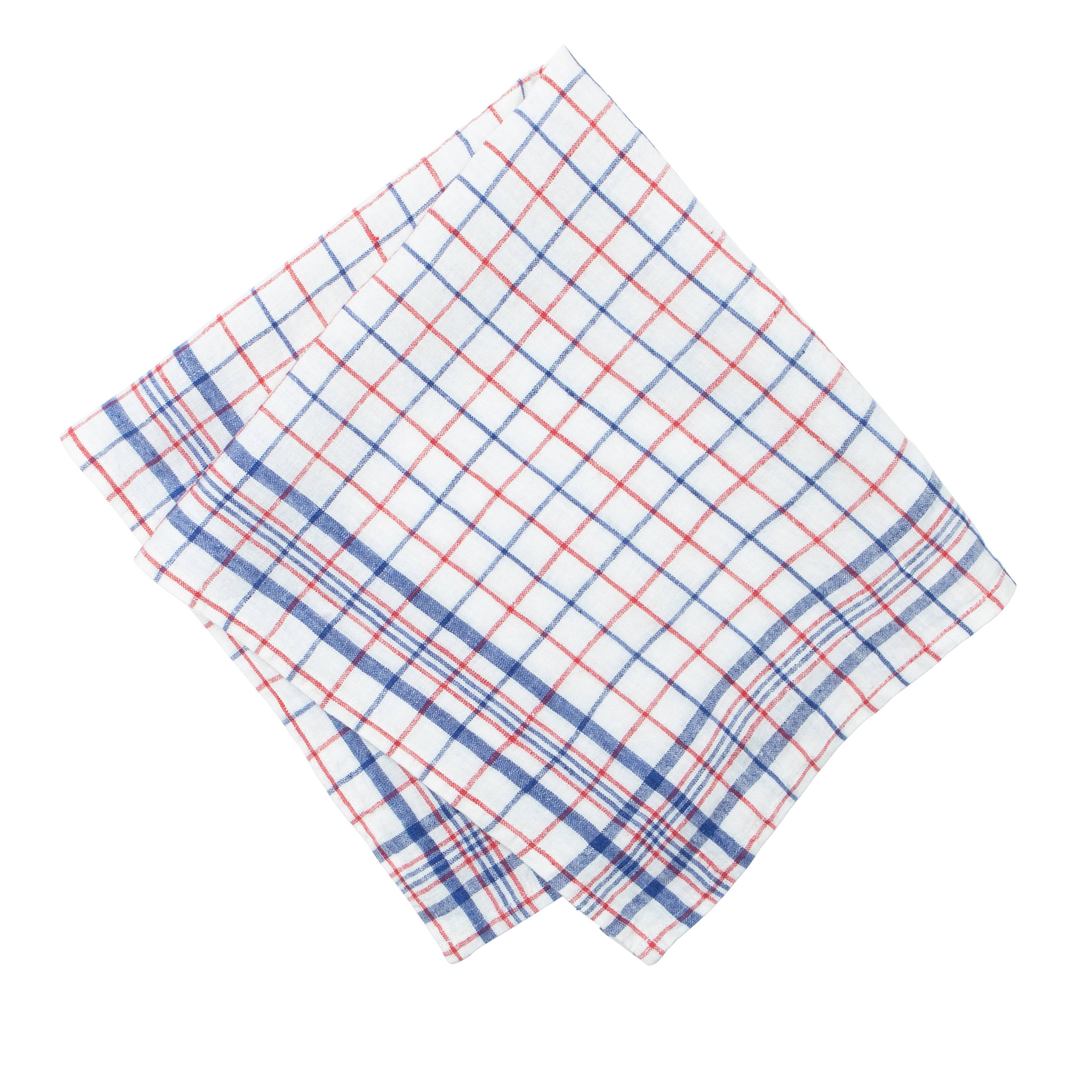 Bistro Napkin in Blue & Red, Set of 4