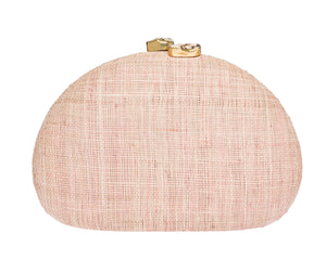 Berna Clutch in Pale Pink & Navy