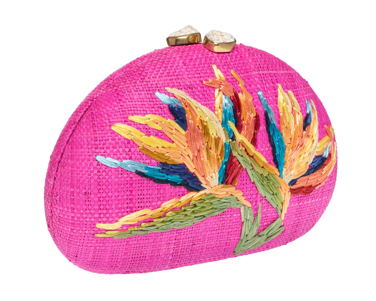 Berna Clutch in Fuchsia Multi