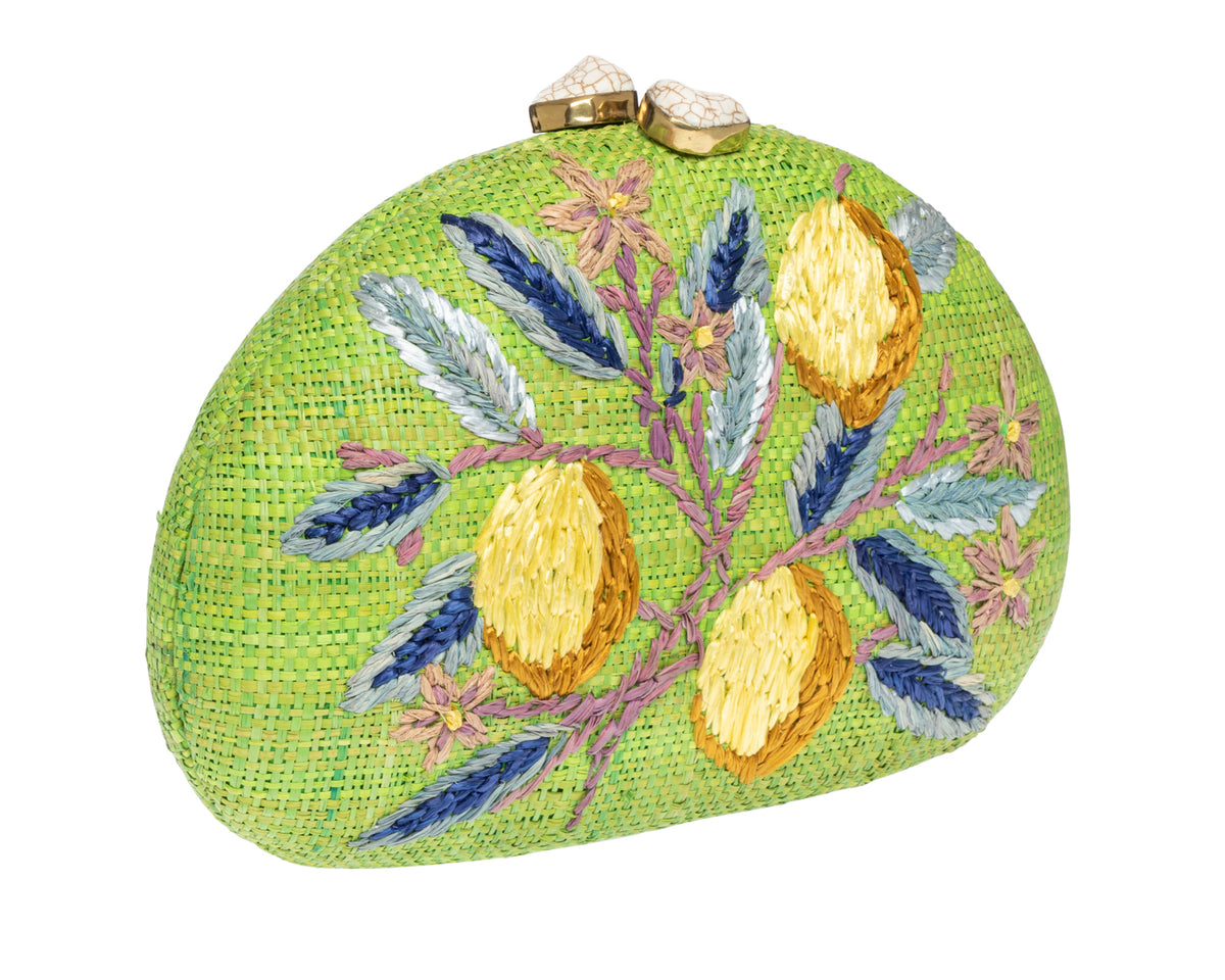 Berna Clutch in Lime Multi