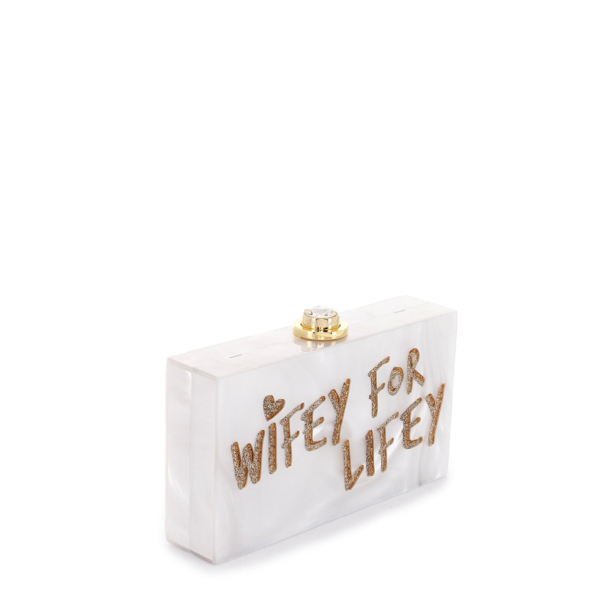 Wifey for Lifey Clutch in White