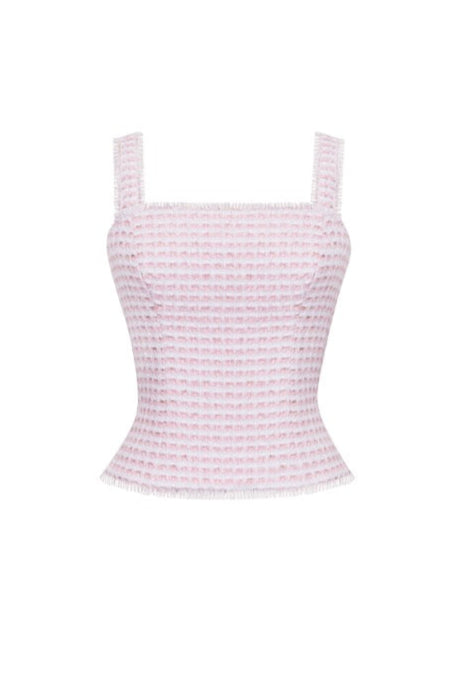 The Bailey Top in Pink & White