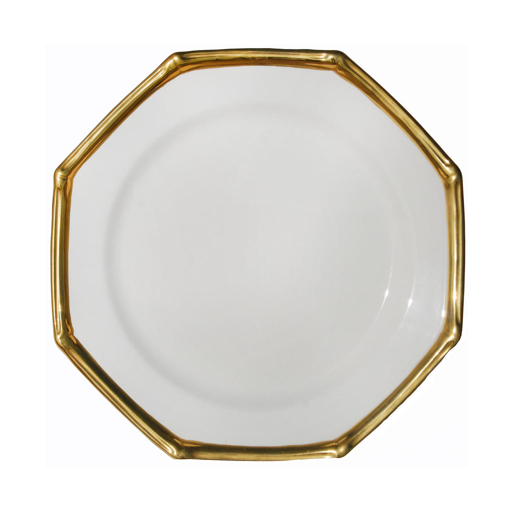 Bamboo Edge Dinner Plates in Gold, Set of 6