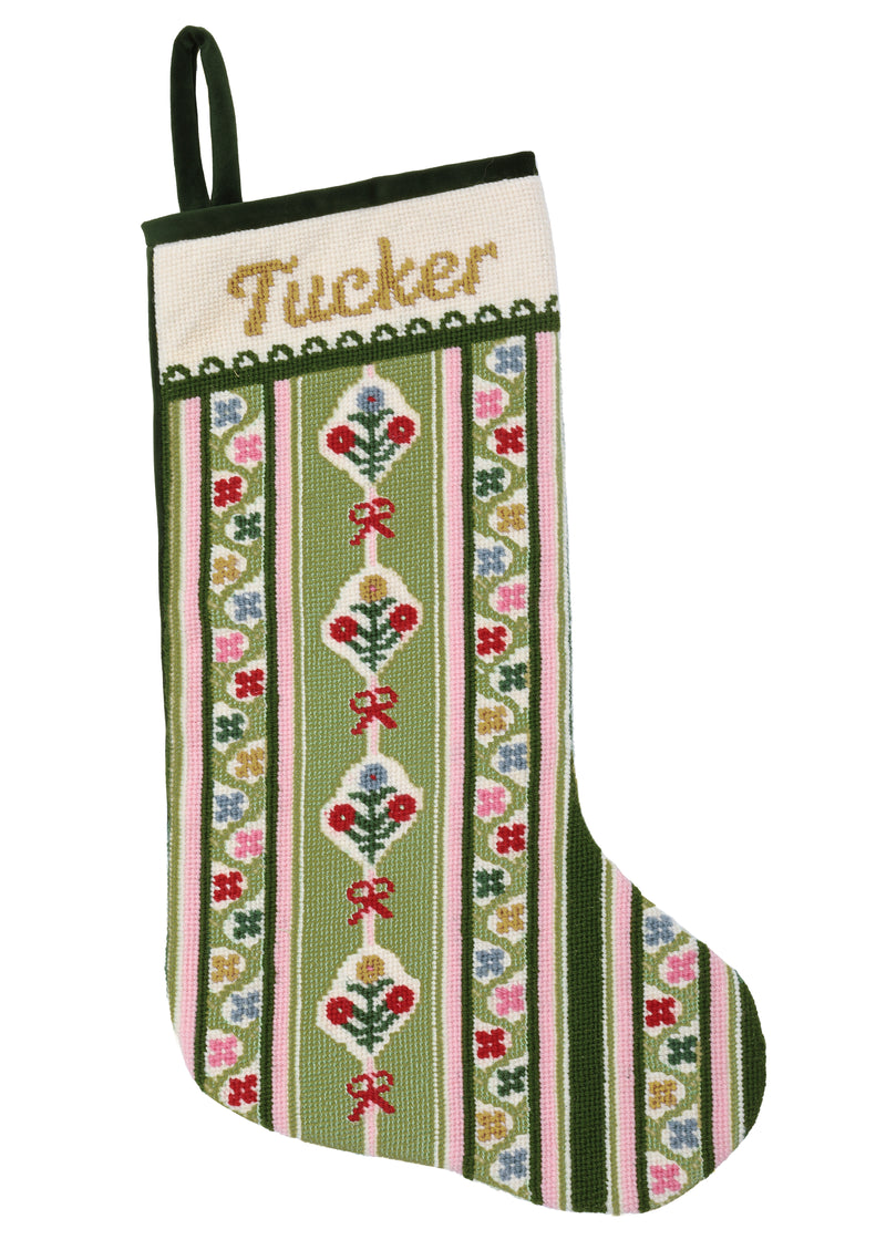 Needlepoint Floral Stocking