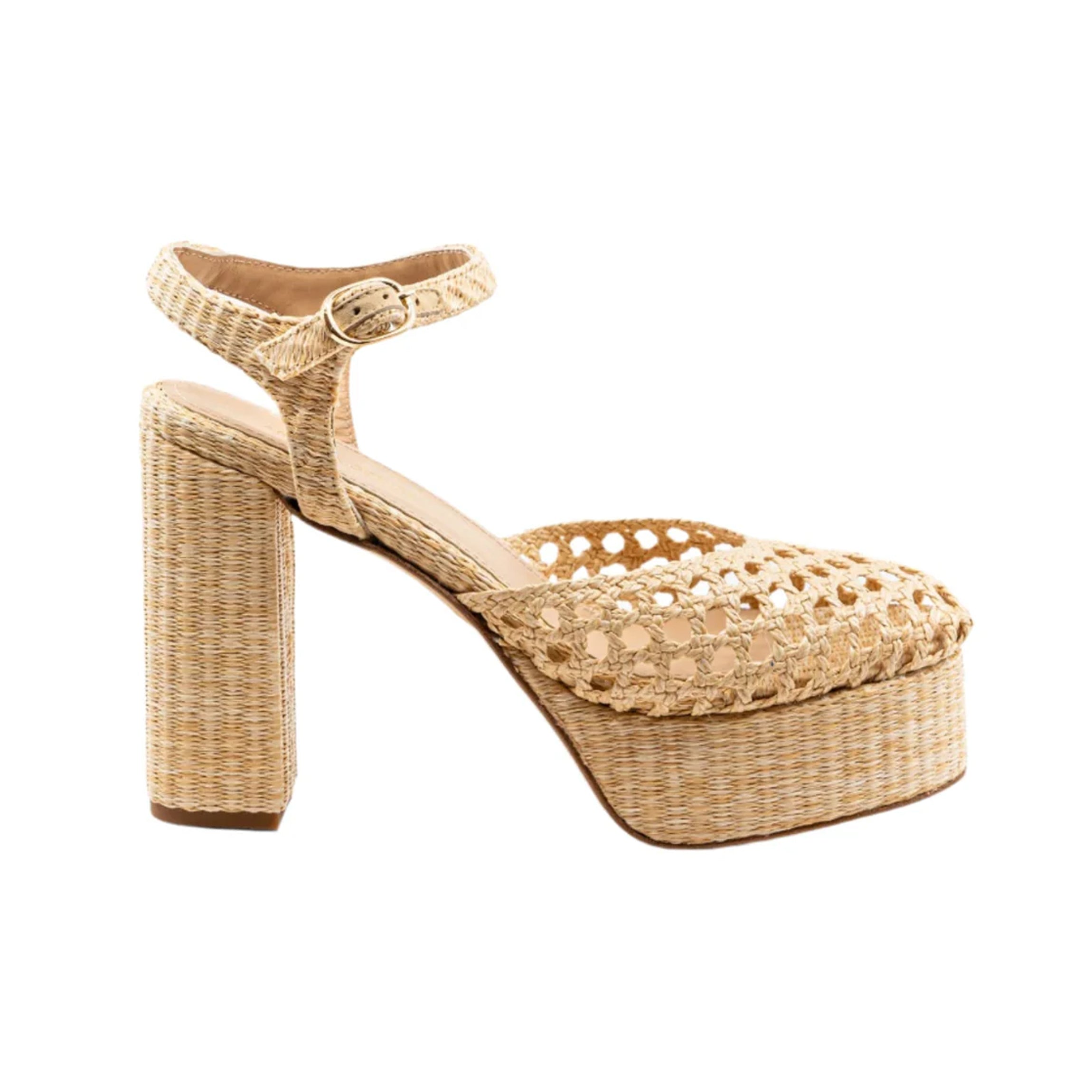 Beatriz Natural Raffia Platform