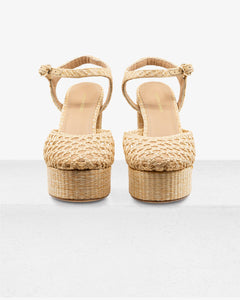 Beatriz Natural Raffia Platform