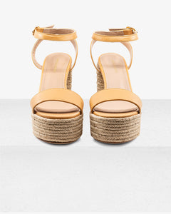 Becka Camel Leather Platform