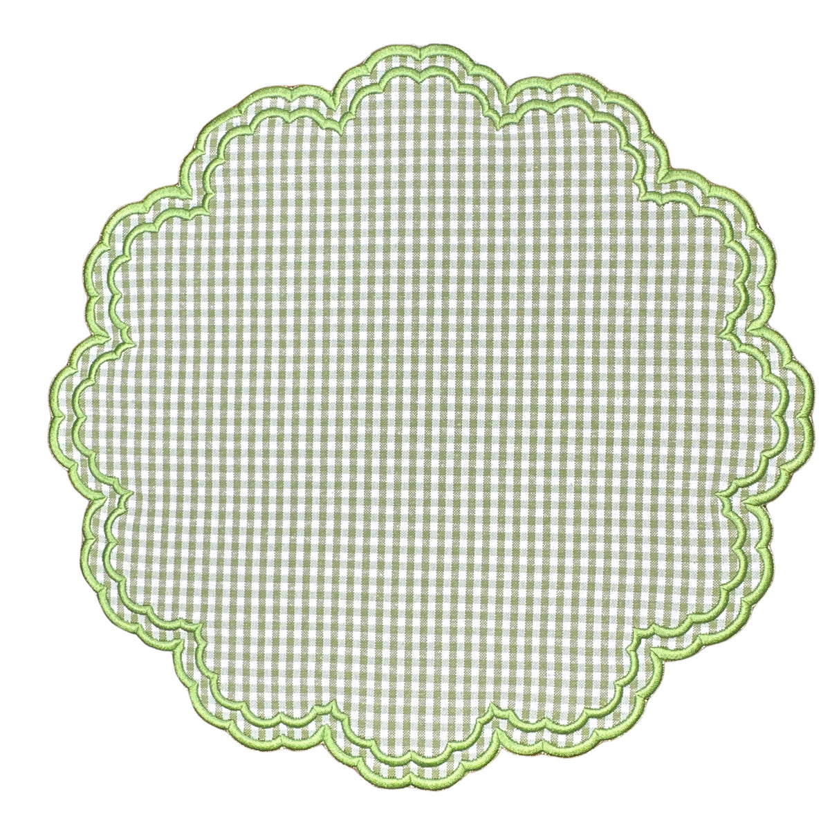 Bettina-Gingham Placemat in Green, Set of 4