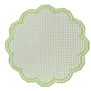 Bettina-Gingham Placemat in Green, Set of 4