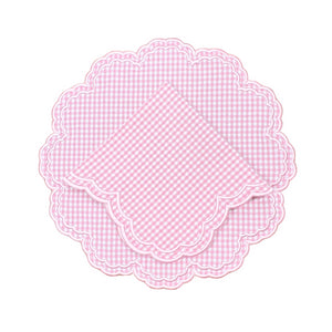 Bettina-Gingham Napkin in Pink, Set of 4